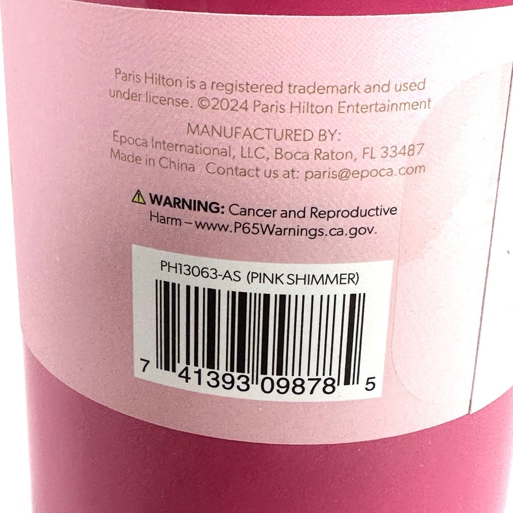Paris Hilton 30oz Pink‎ Shimmer Insulated Water Bottle Tumbler 2 In 1 Lid - Picture 10 of 10